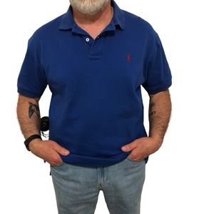 Polo Ralph Lauren Men's Short Sleeve Solid Blue Polo Shirt - Size Medium